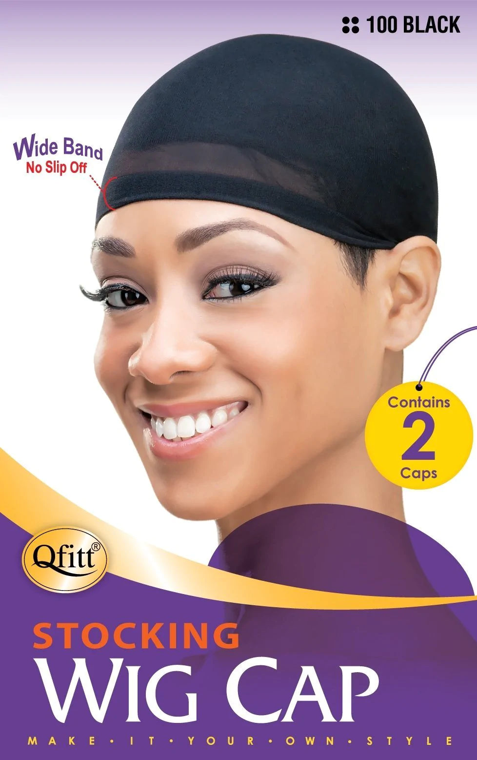 Qfitt Stocking Wig Cap (Black)