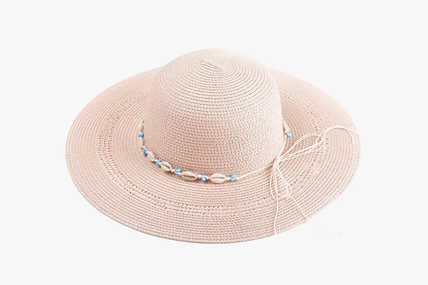 Agatha Straw Hat w/ Seashell & Bead Band