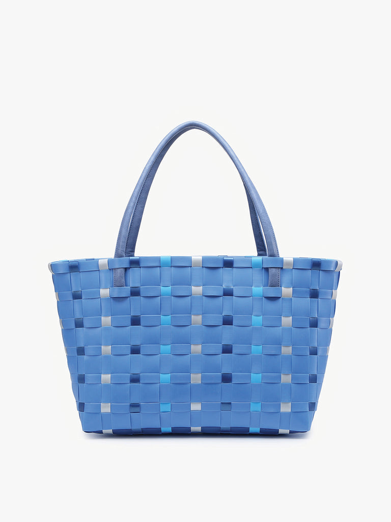 Abigail Basketweave Tote w/ Vegan Leather Straps