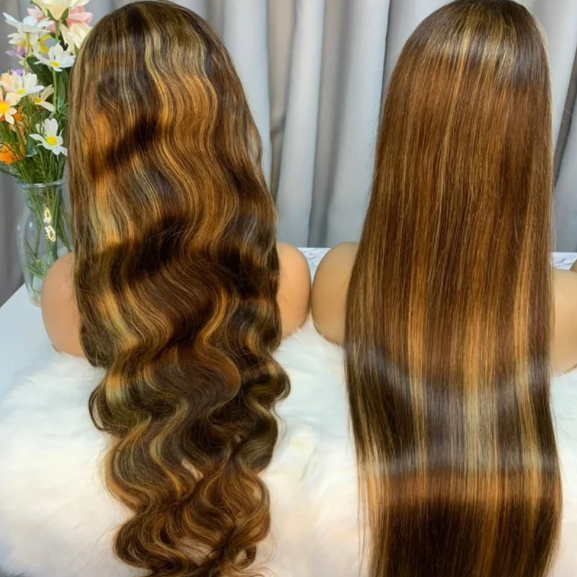 Highlighted Transparent Lace Wigs (180% Density)