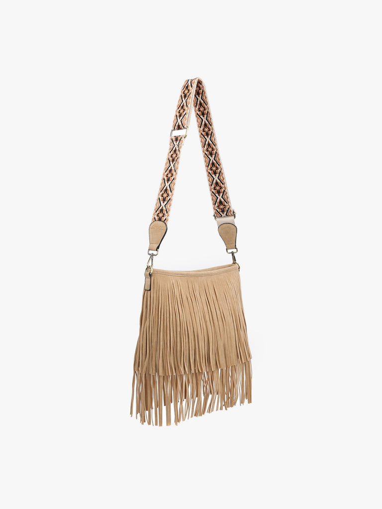 Sadie Suede Fringe Crossbody w/ Guitar Strap